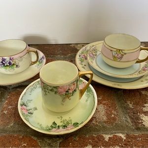 Three Art Deco Style Tea Cups